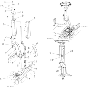 Controls Diagram and Parts List for ZTXS4-54KH (47RSCAB7A10)(2023) Cub Cadet Lawn Tractor